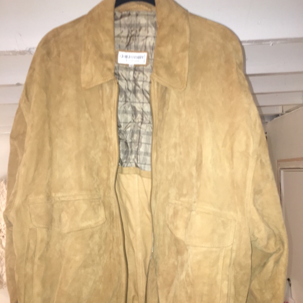 Giorgio Armani men’s suede bomber jacket